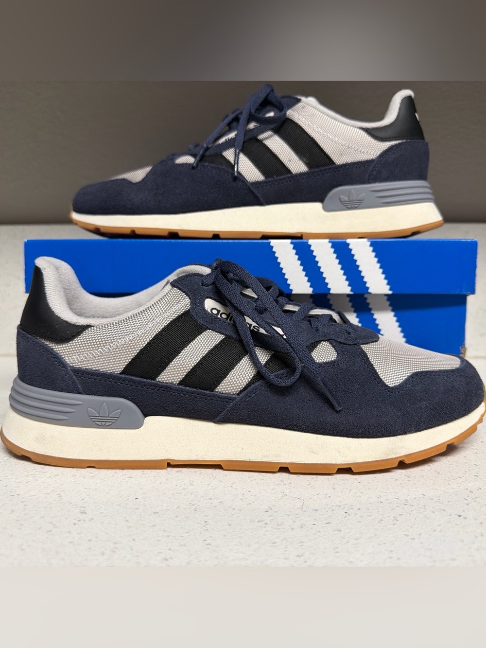 Adidas Trezoid Navy, Gray & Black Casual Runner Sneakers